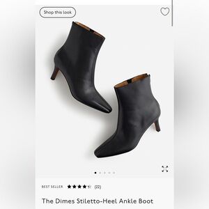 NWT Madewell Stiletto Heel Black Ankle Boot Size: 7.5
